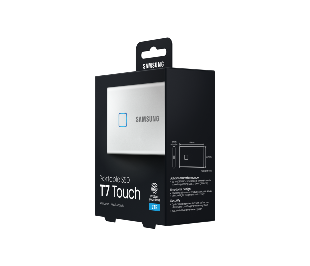 Samsung Portable SSD T7 Touch 2TB USB 3.2 Gen. 2 Srebrny - 541046 - zdjęcie 23